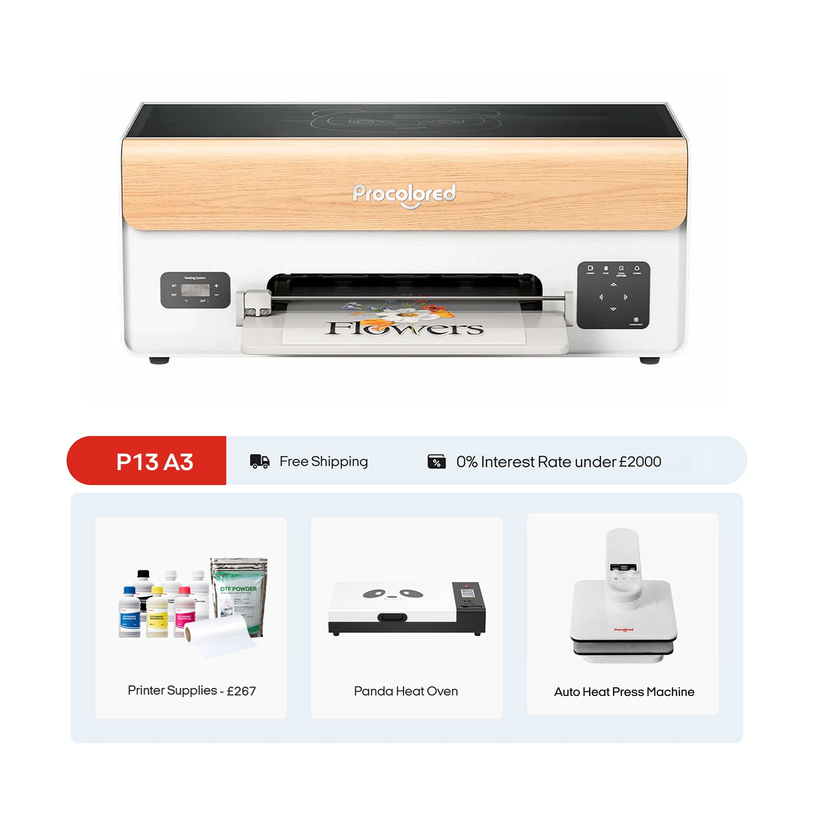 Procolored P13 DTF Printer 13" A3 XP600 & Complete Bundle