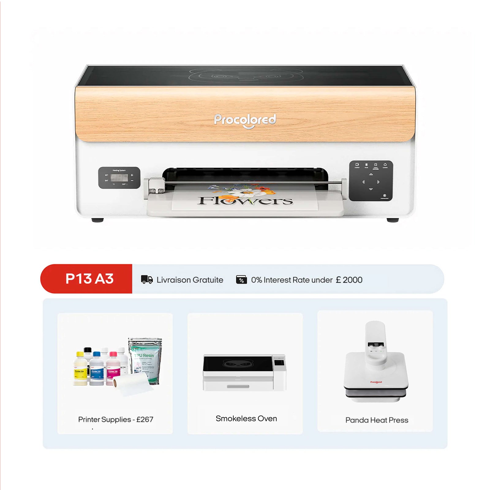 Procolored P13 DTF Printer 13" A3 XP600 & Complete Bundle Premium
