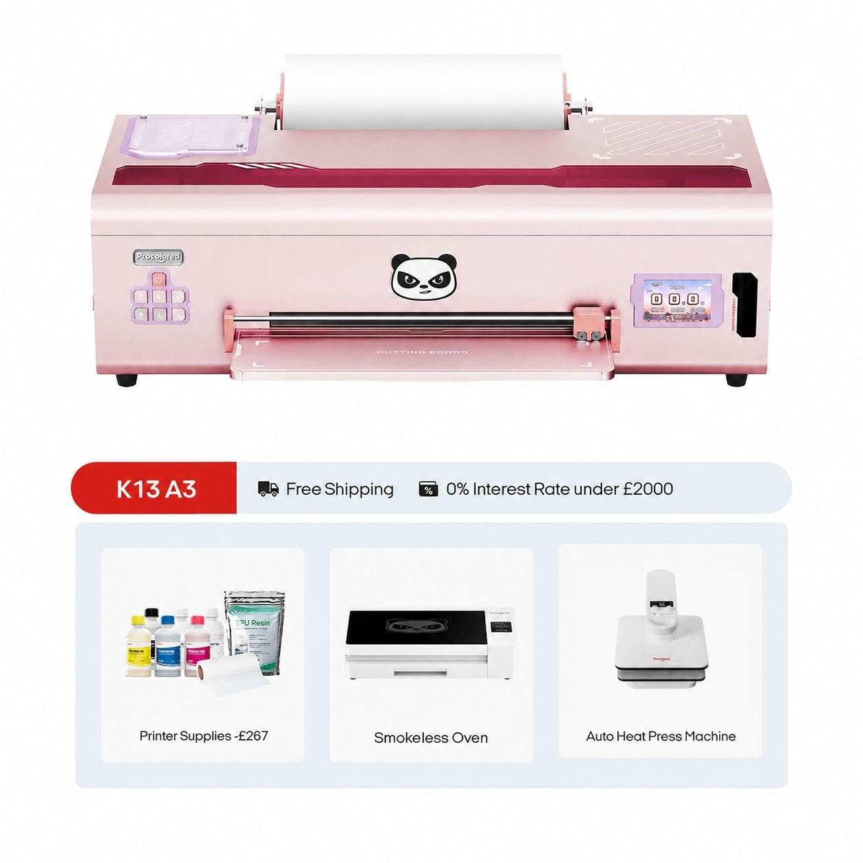 Procolored K13 Lite DTF Printer 13" A3 & Complete Bundle Premium - Pink