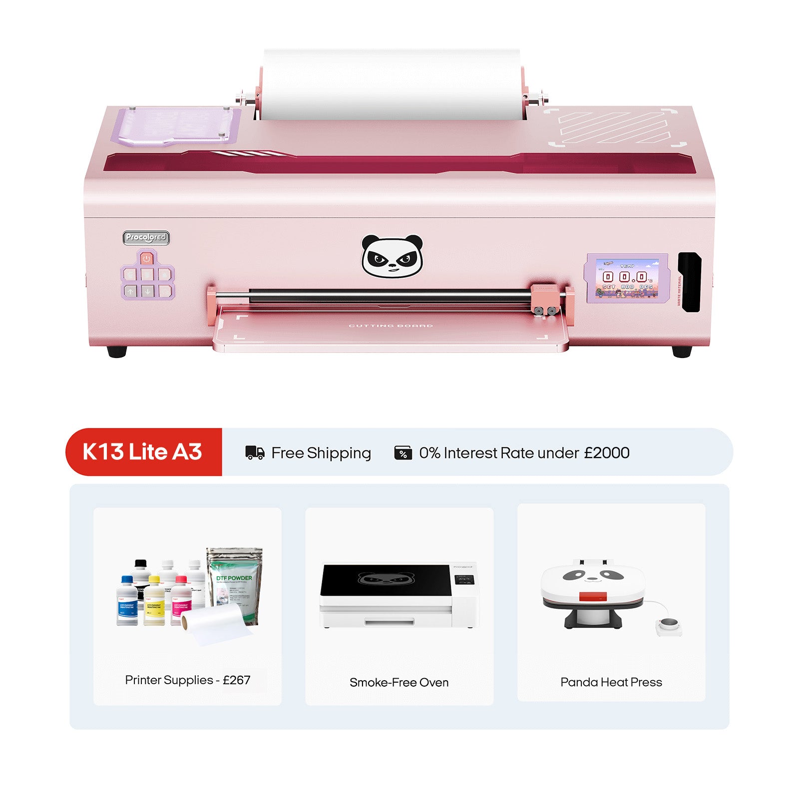 Procolored K13 Lite DTF Printer 13" A3 & Complete Bundle Premium - Pink