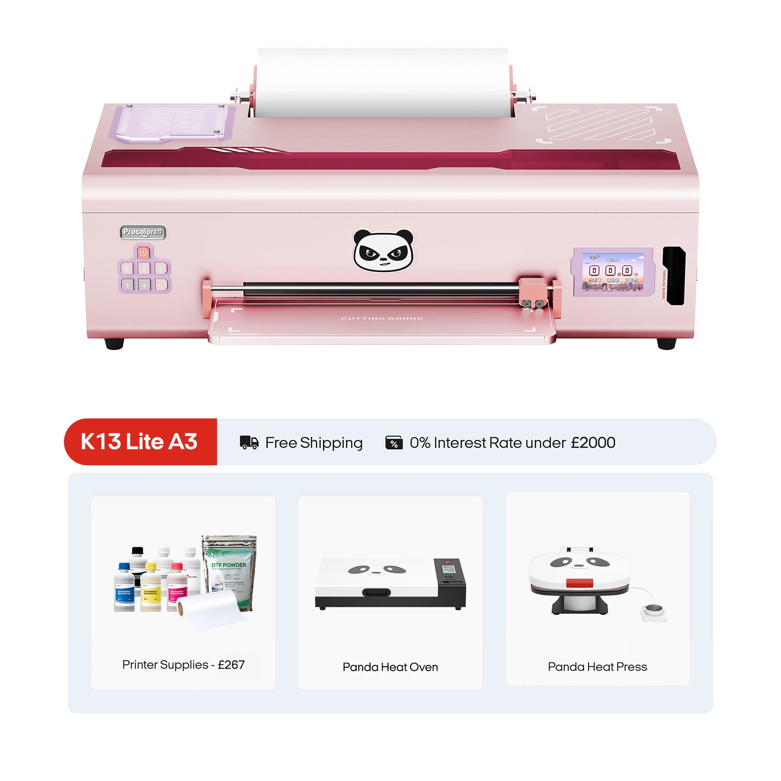 Procolored K13 Lite DTF Printer 13" A3 & Complete Bundle - Pink