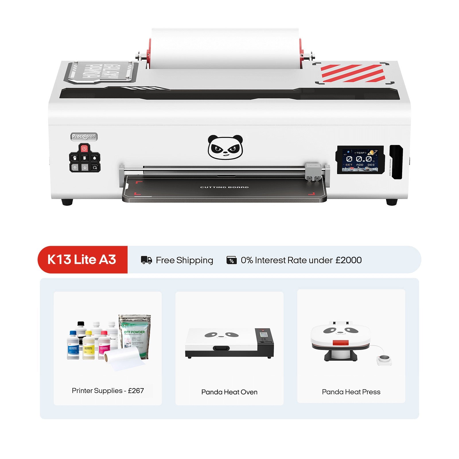 Procolored K13 Lite DTF Printer 13" A3 & Complete Bundle - White