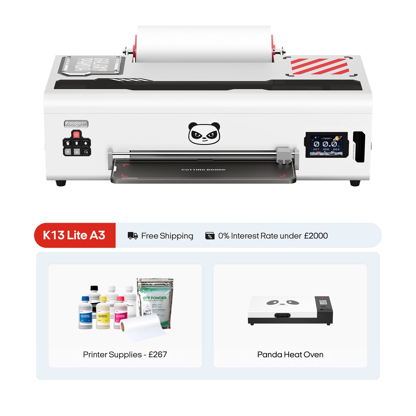 Procolored K13 Lite DTF Printer 13" A3 & Oven - White