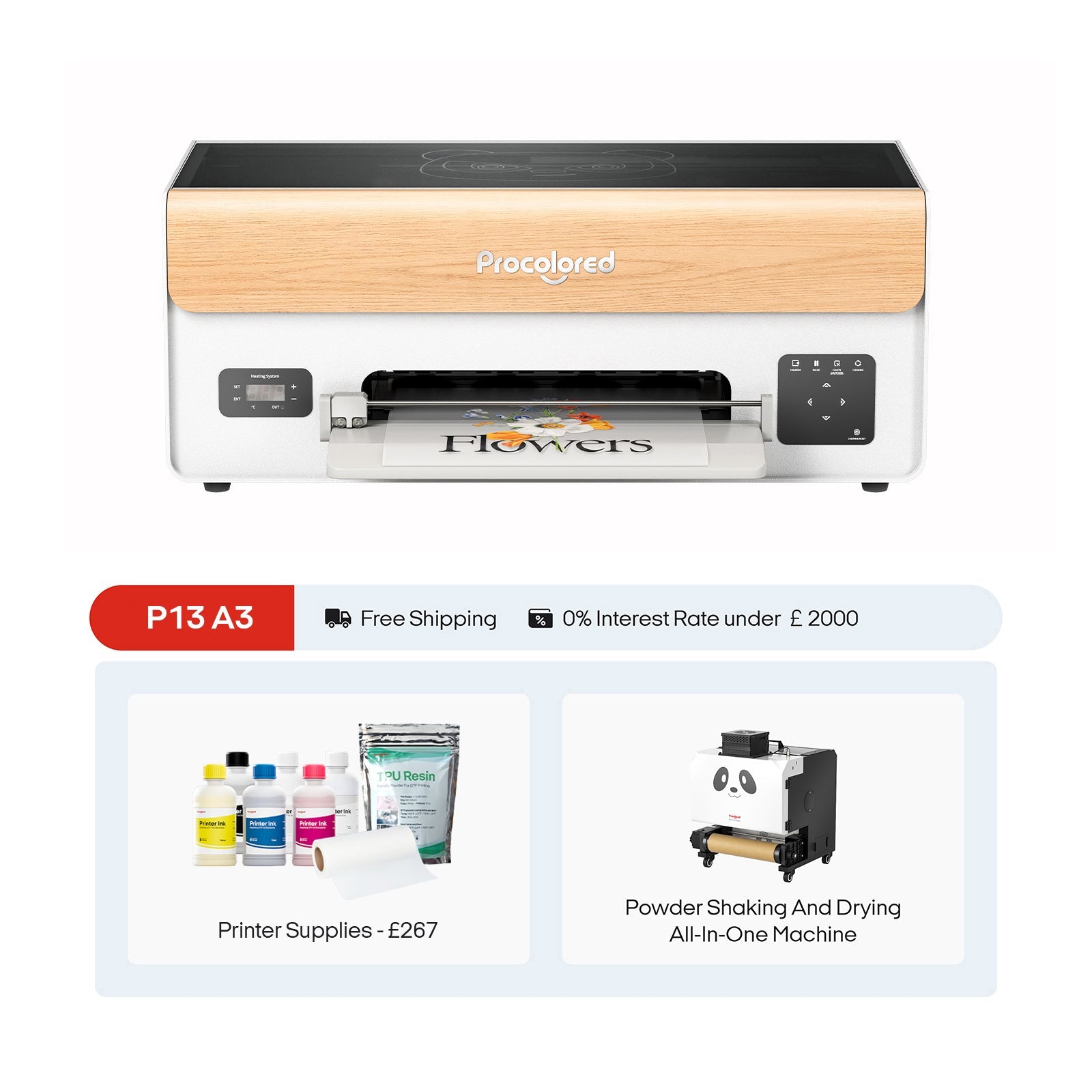 Procolored P13 DTF Printer 13" A3 XP600 & DTF Shaker Bundle