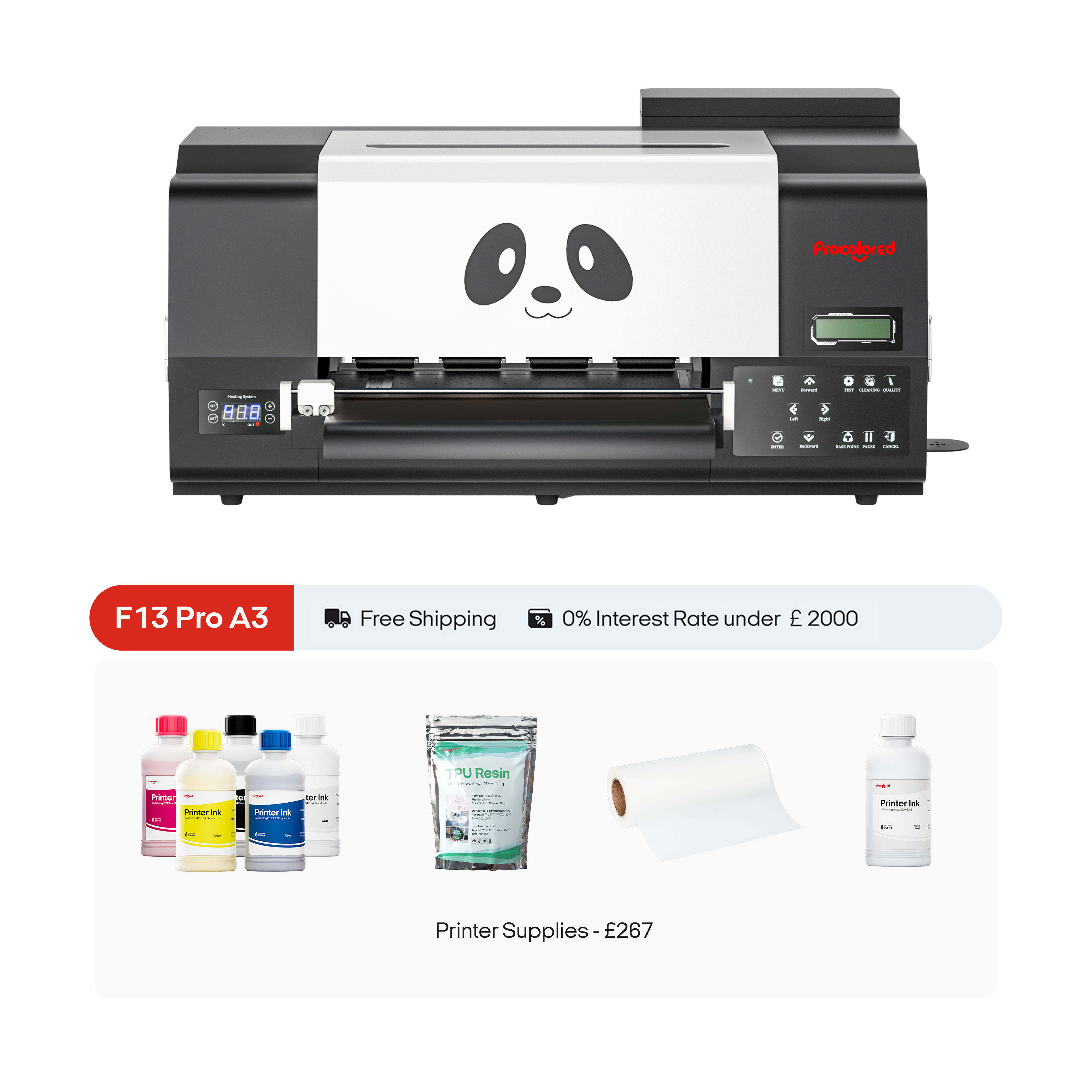 Procolored F13 Pro Panda DTF Printer 13" A3 Dual XP600
