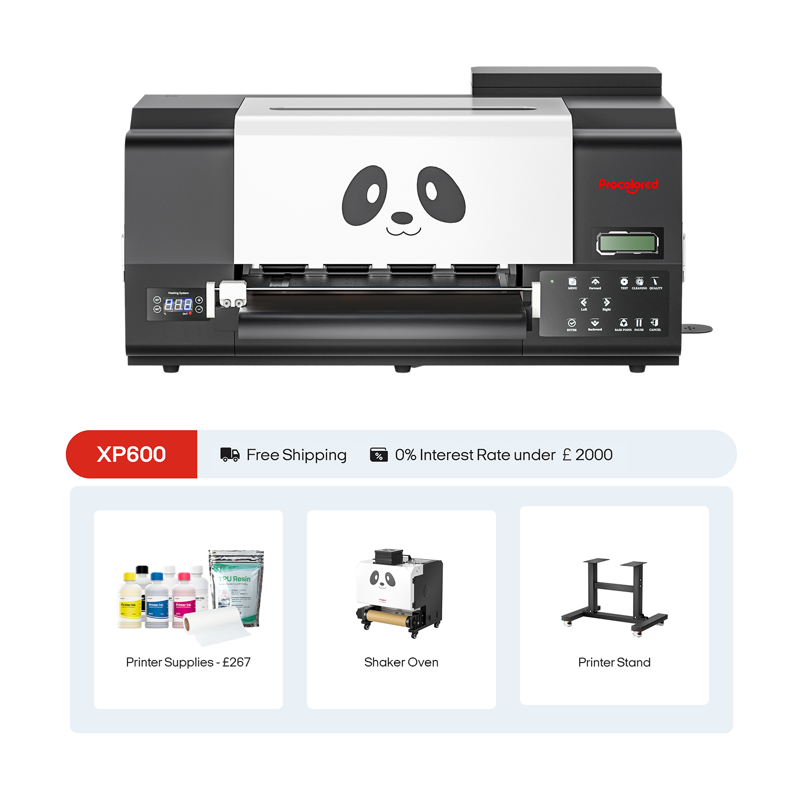 Procolored F13 Pro Panda DTF Printer 13" A3 Dual XP600 + Stand + Shaker Oven