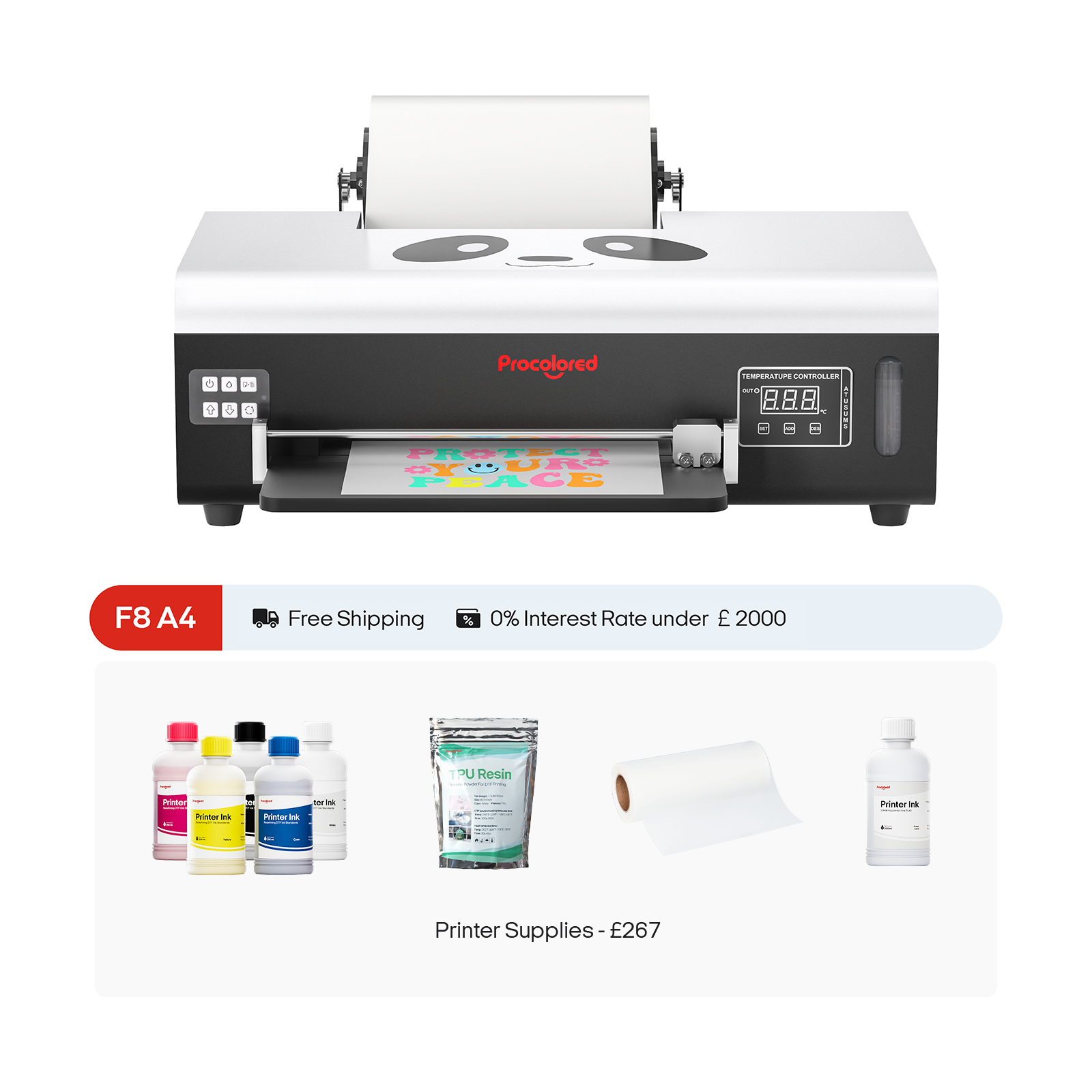 Procolored F8 Panda DTF Printer 8.2" A4 L800